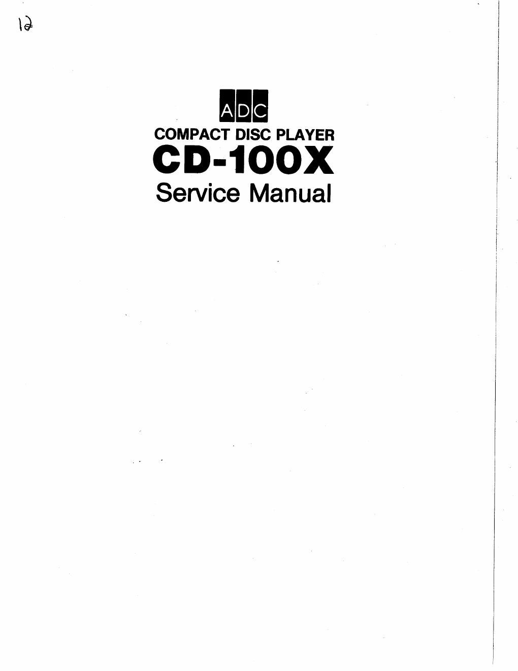 adc cd 100x service manual