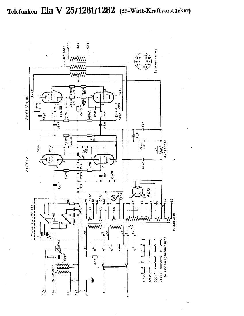 Telefunken Ela V25 1281 Schematic