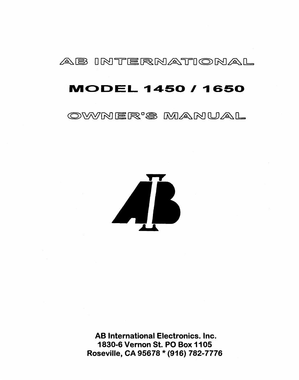 ab international 1450 owners manual