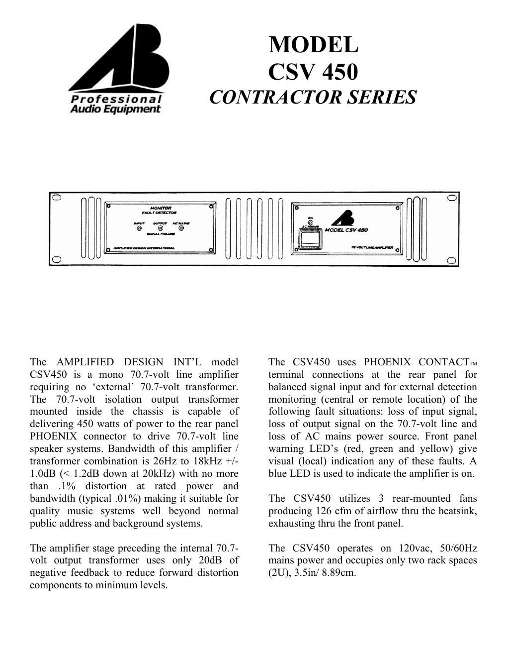 ab international csv 450 brochure