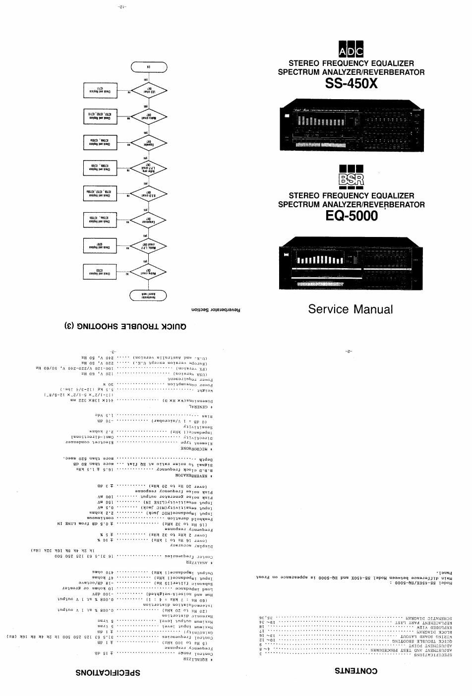 ADC SS 450X BSR EQ 5000 Service Manuals