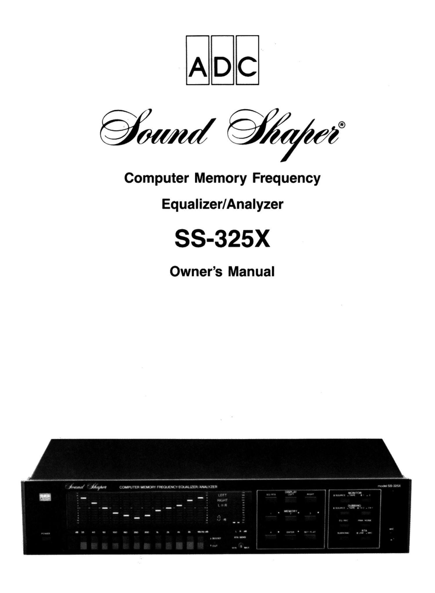 adc soundshaper 325 x owners manual
