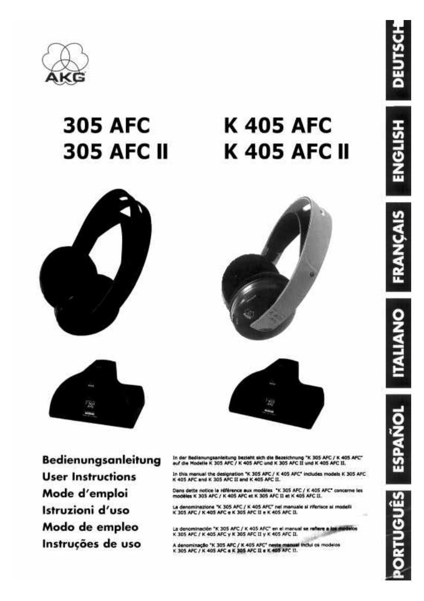 akg 305 afc 2 owners manual