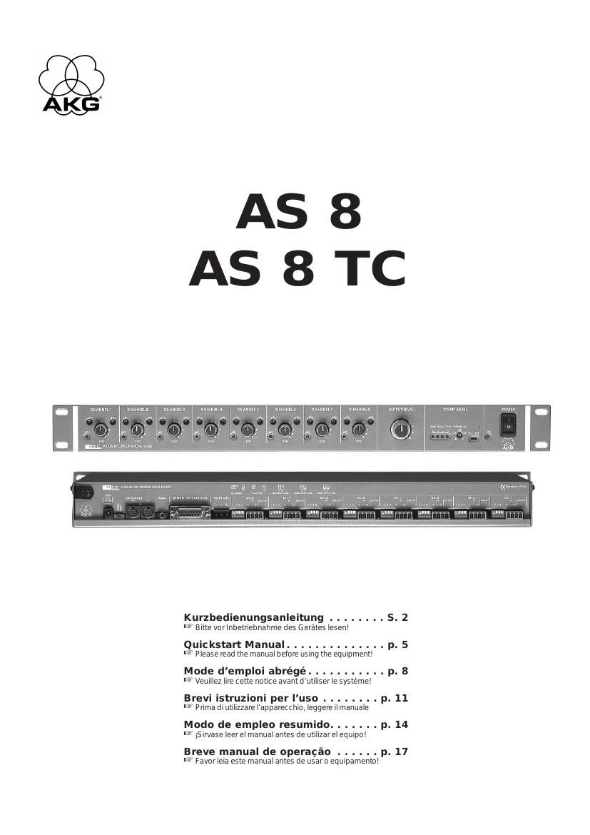 akg as 8 tc owners manual