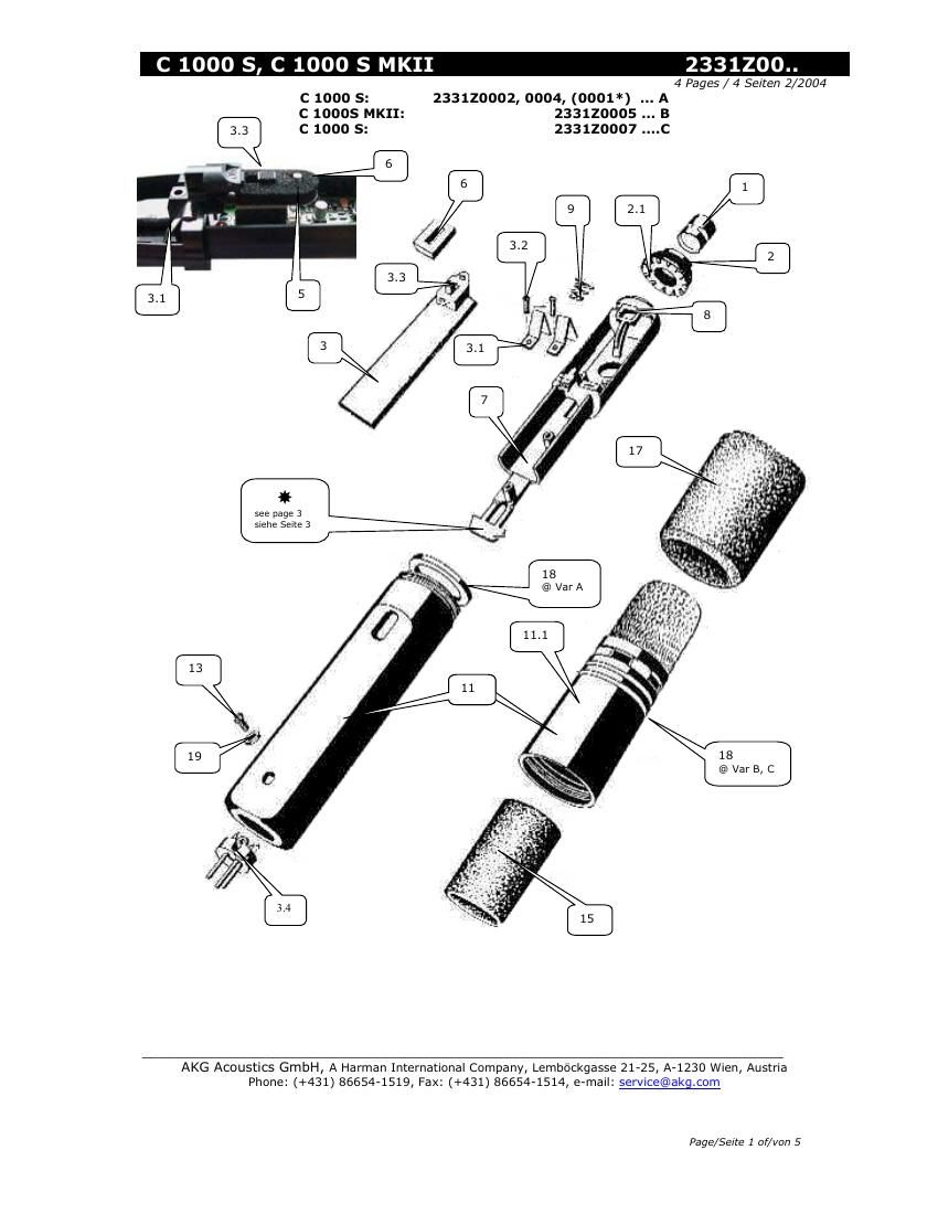 AKG C1000S Service Manual