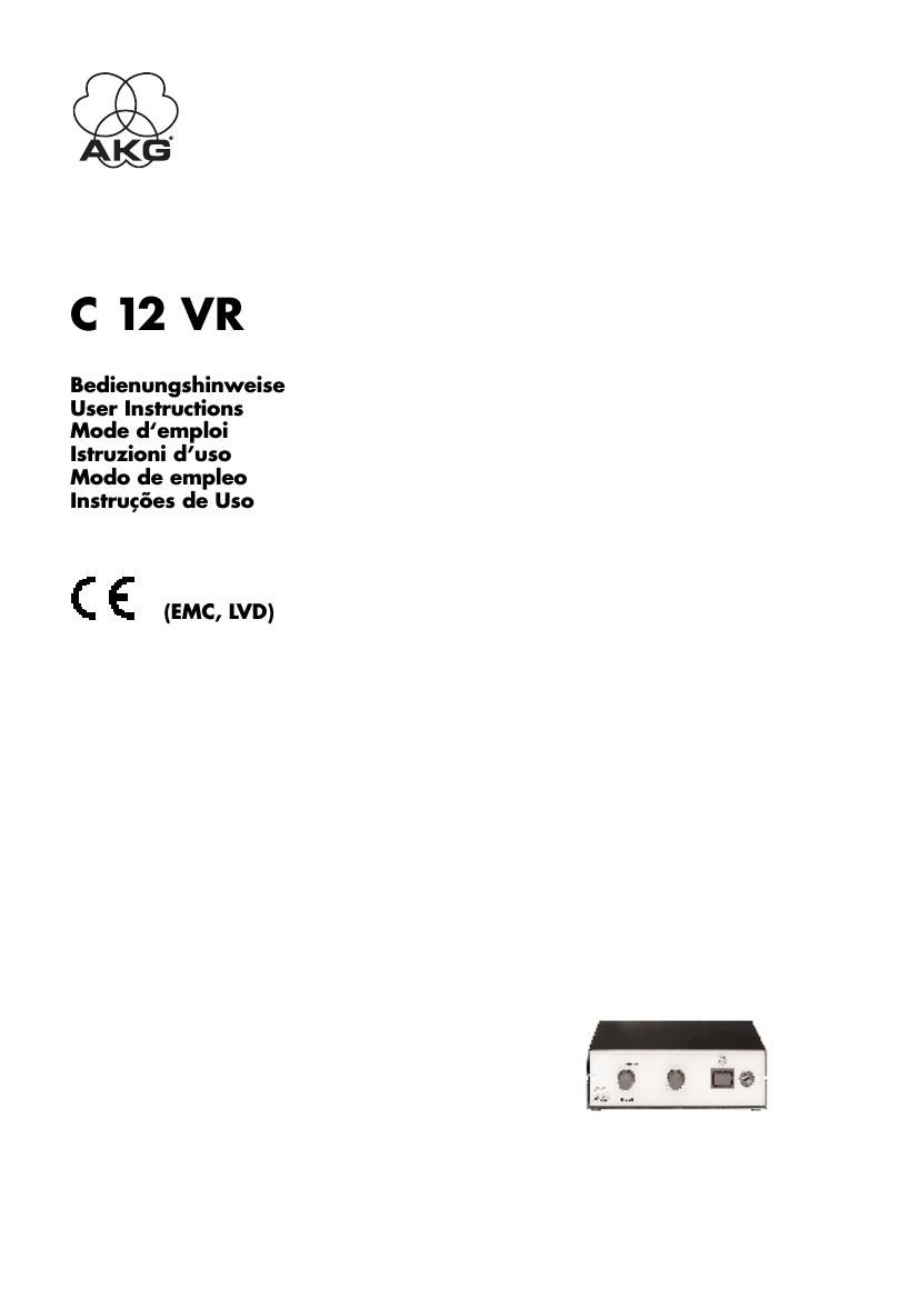 akg c 12 vr owners manual