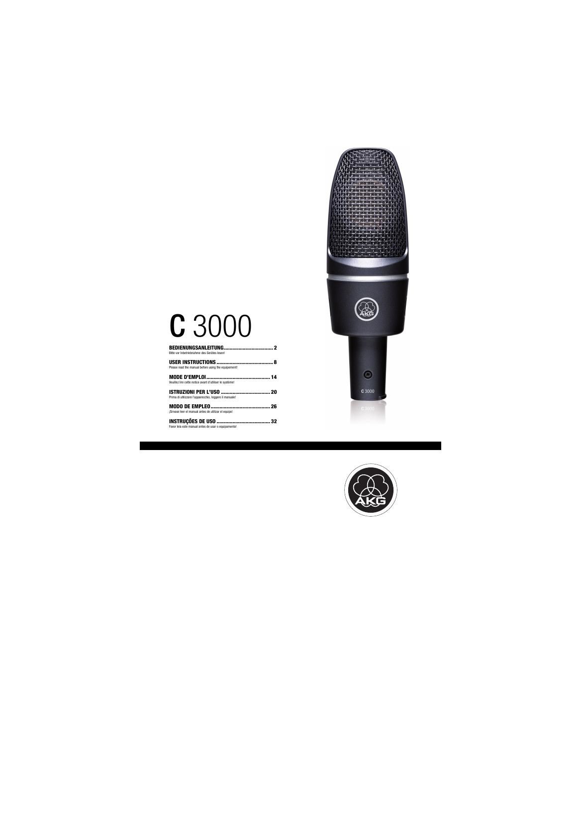 akg c 3000 owners manual