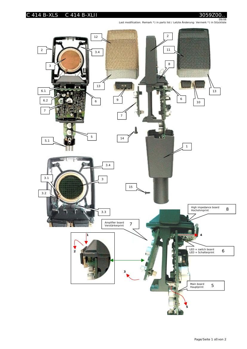 AKG C414BXLS XLII Service Manual