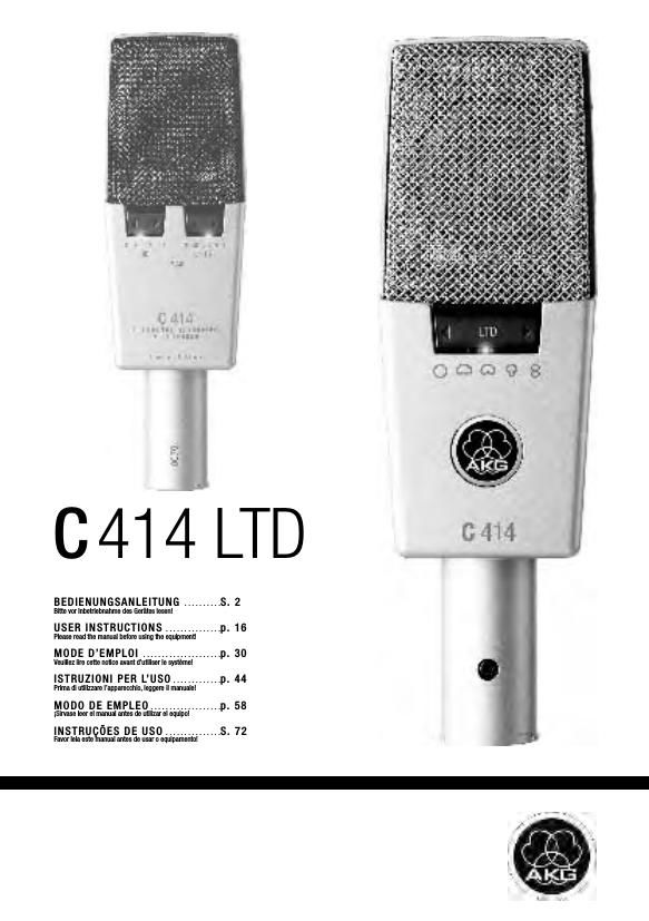 akg c 414 ltd owners manual