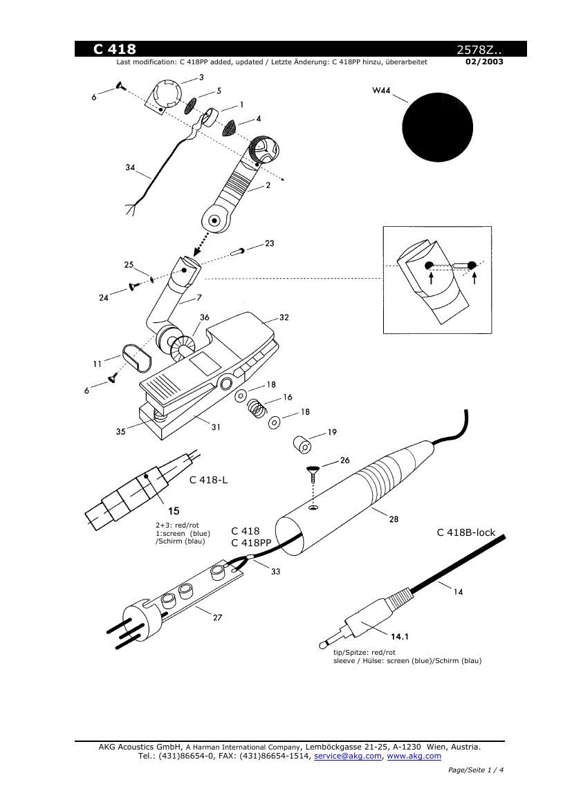 AKG C418 Service Manual