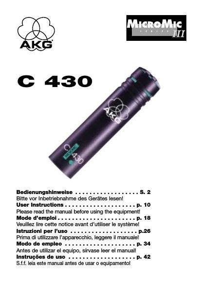 akg c 430 owners manual