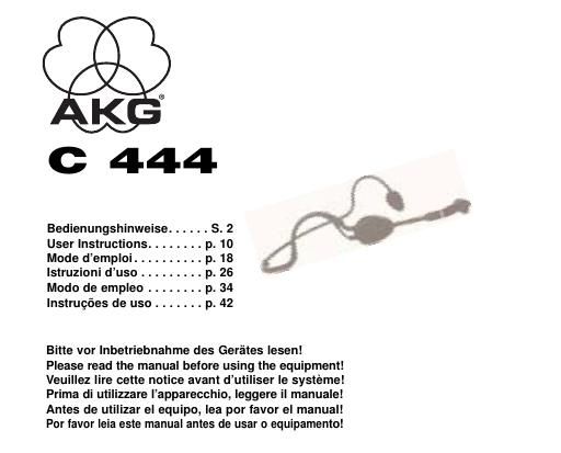 akg c 444 owners manual