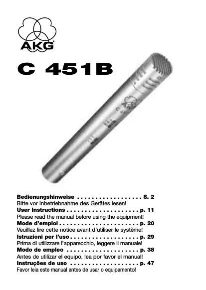 akg c 451 b owners manual