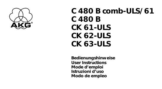 akg c 480 b owners manual