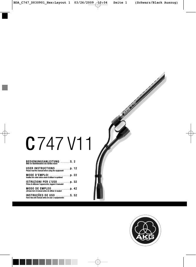 akg c 747 v 11 owners manual