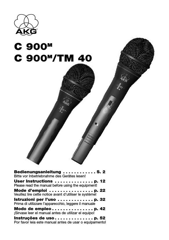 akg c 900 tm 40 owners manual