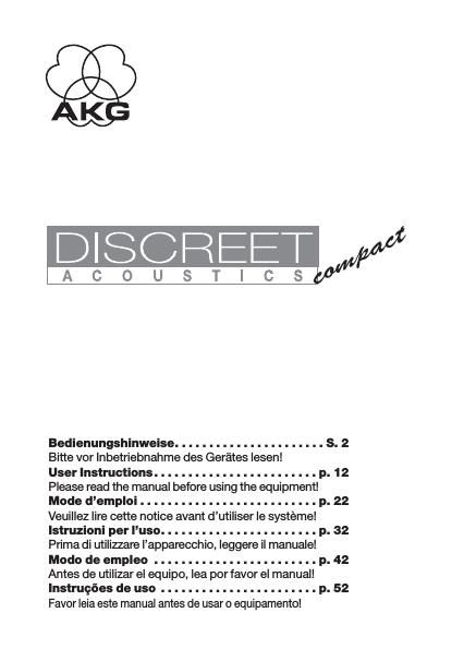 akg cgn 323 e owners manual