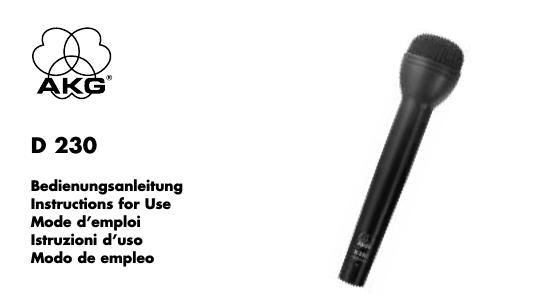 akg d 230 owners manual