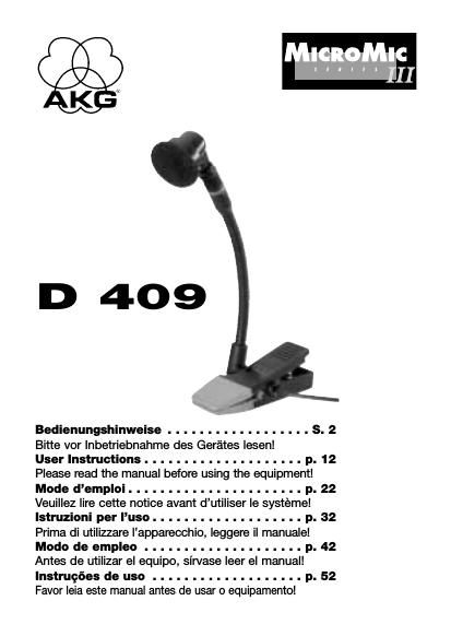 akg d 409 owners manual