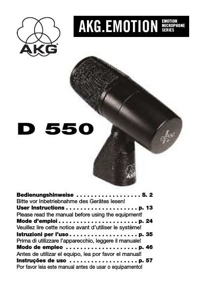 akg d 550 owners manual