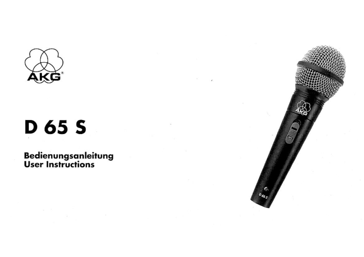 akg d 65 s owners manual