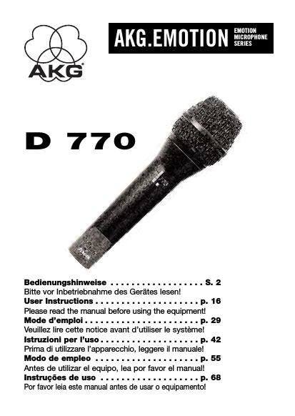 akg d 770 owners manual