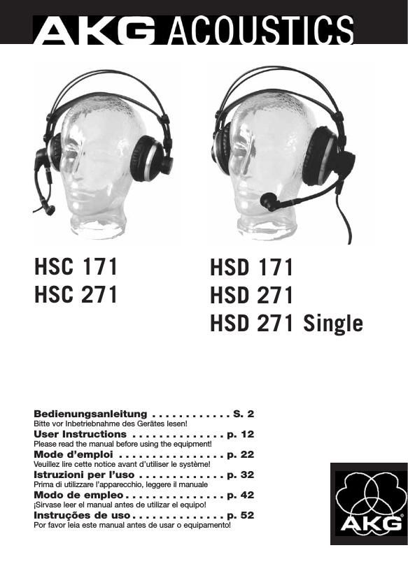 akg hsc 171 owners manual