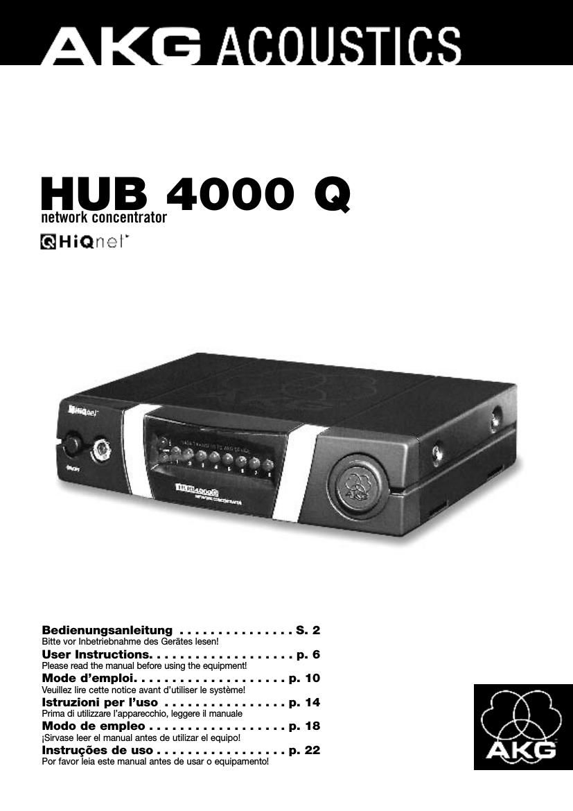 akg hub 4000 q owners manual