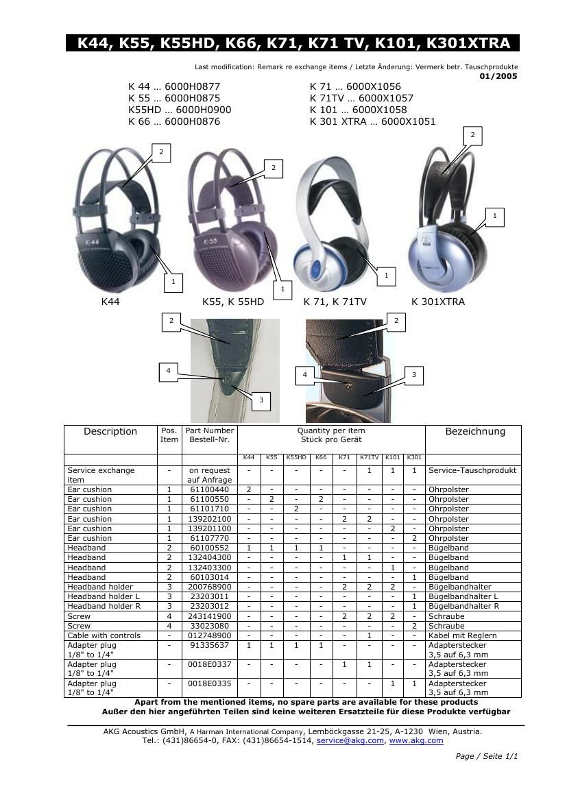 akg k 101 service manual