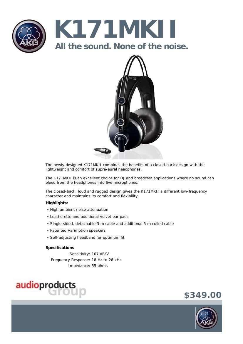 akg k 171 mk2 brochure