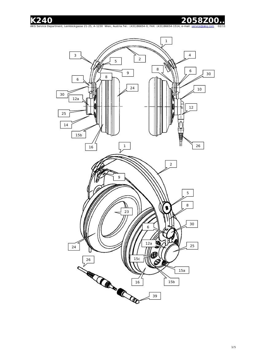 akg k 240 owners manual