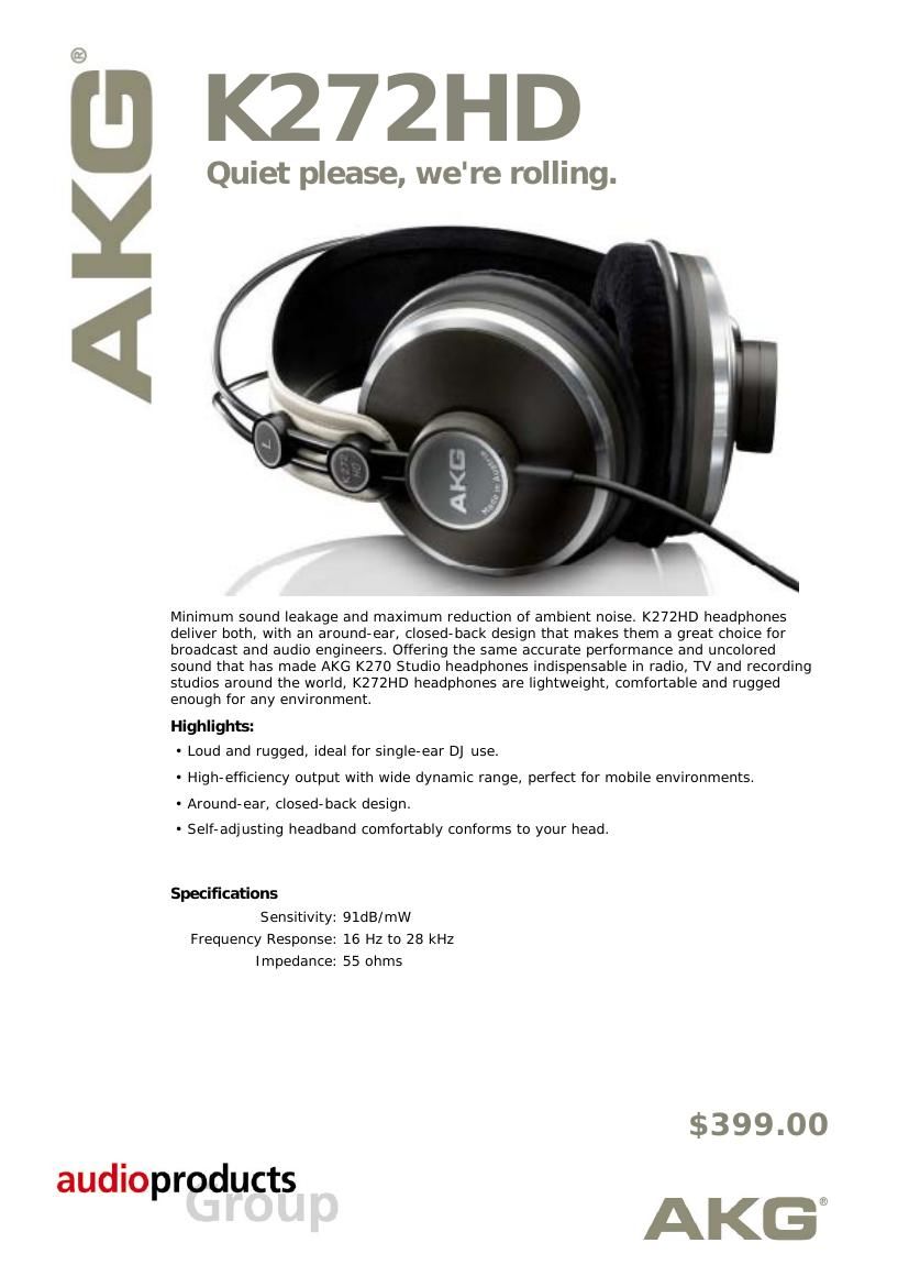 akg k 272 hd brochure