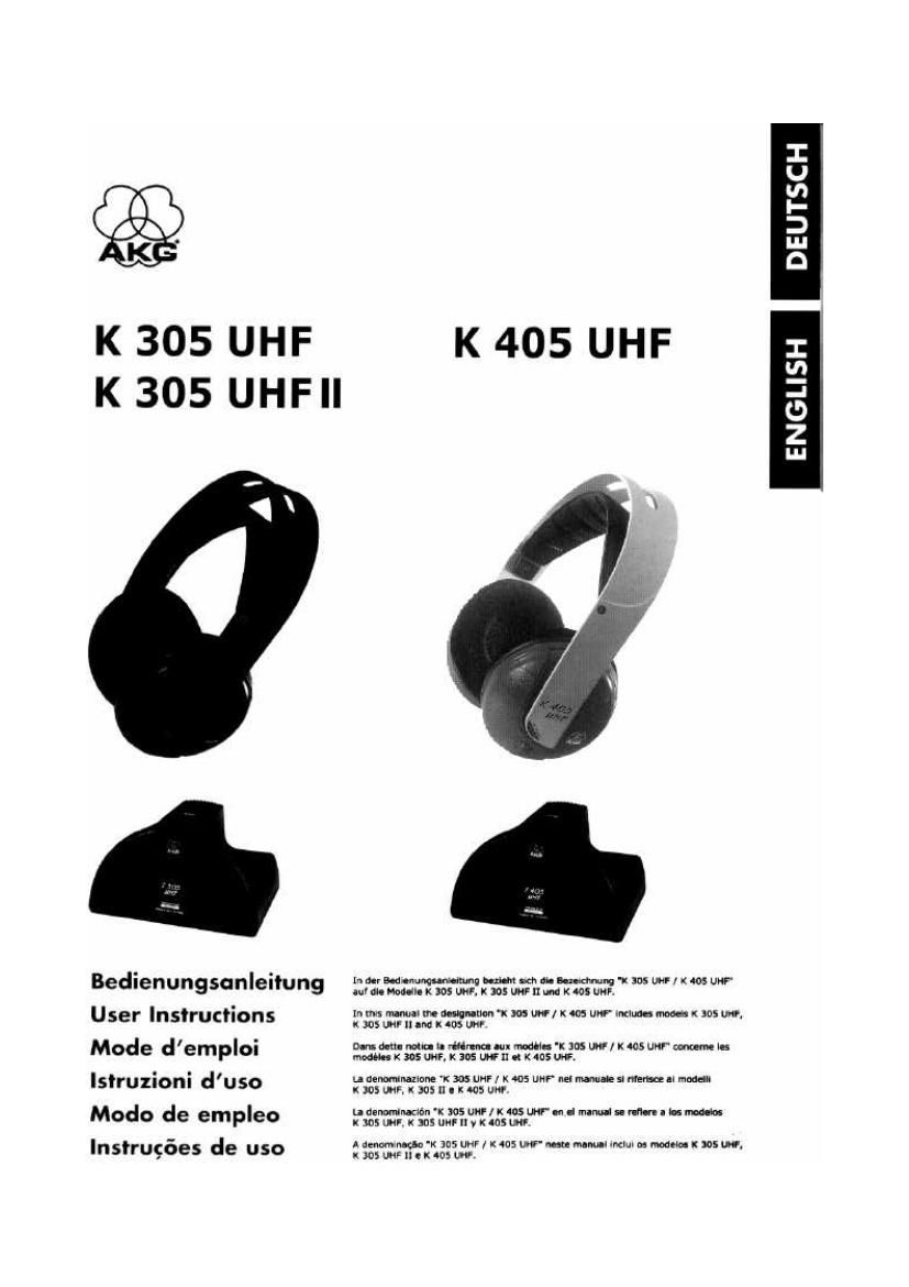 akg k 305 uhf mk2 owners manual