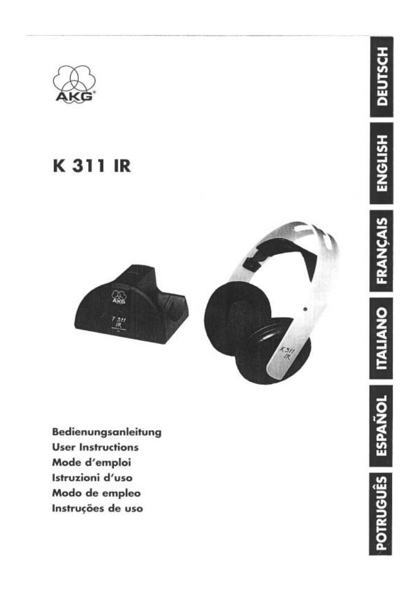 akg k 311 ir owners manual