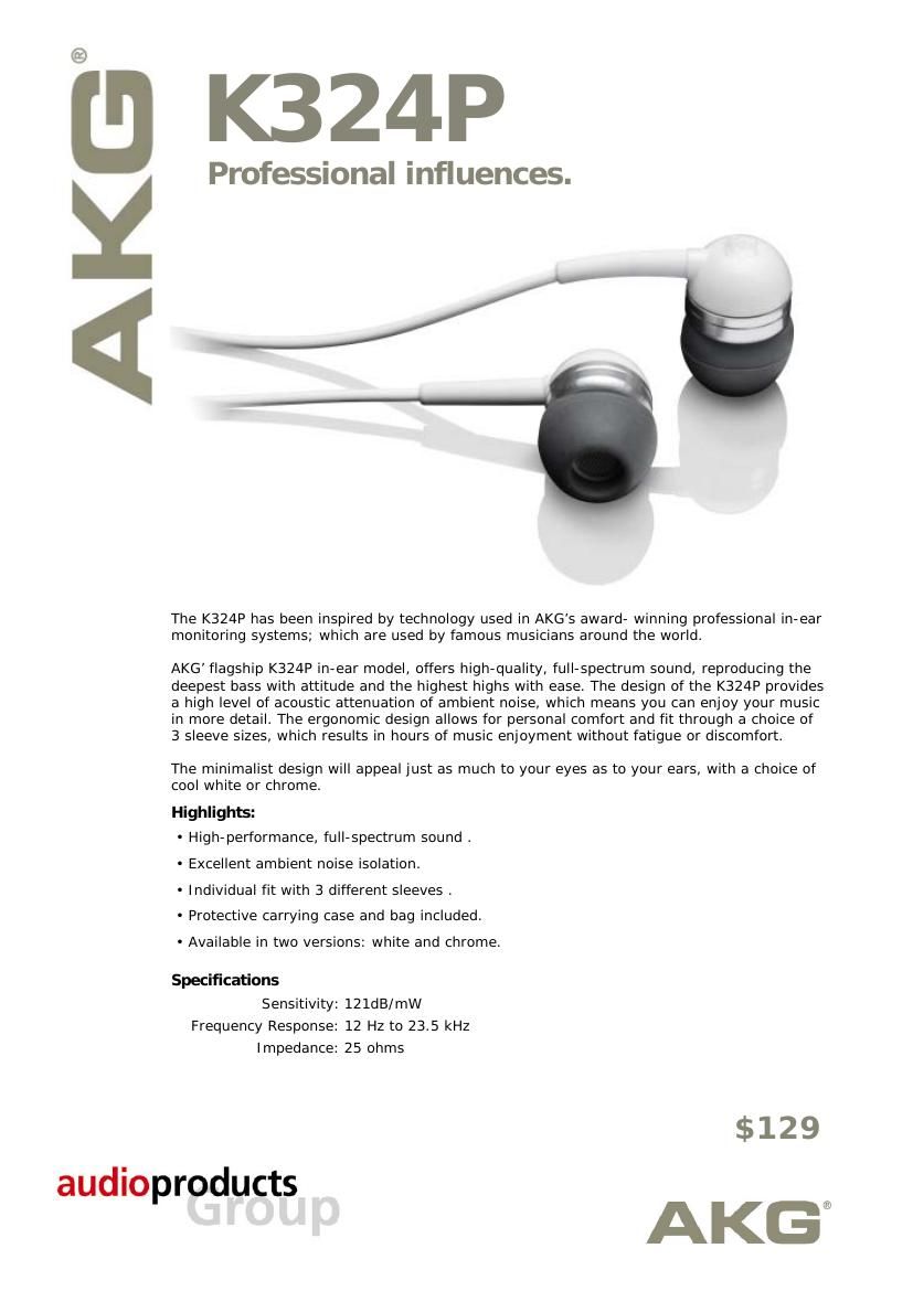 akg k 324 p brochure