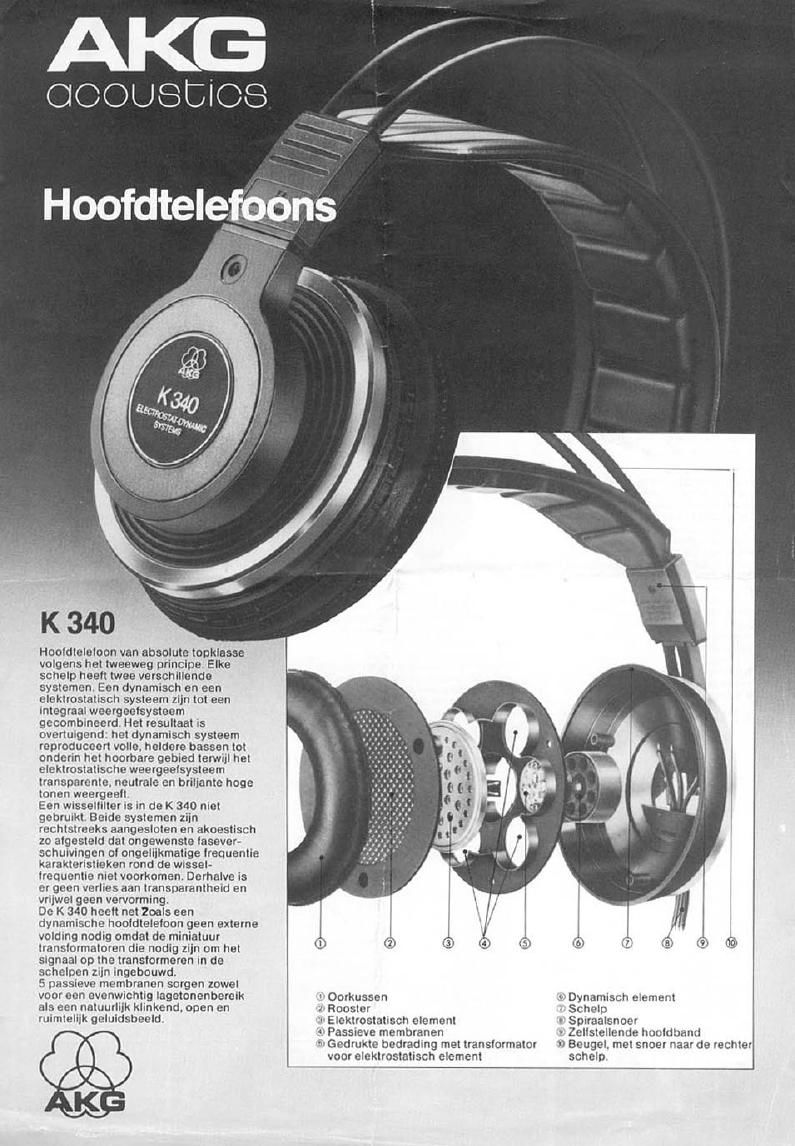 akg k 340 brochure