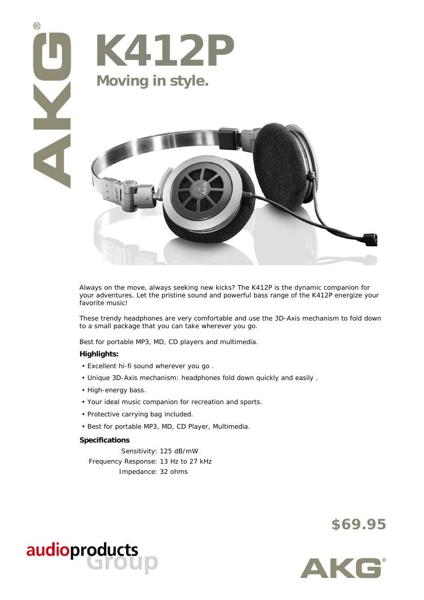 akg k 412 p brochure