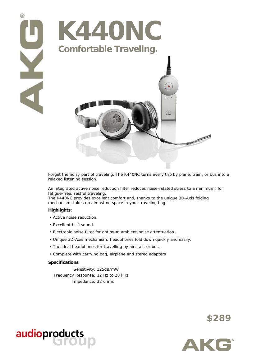 akg k 440 nc brochure