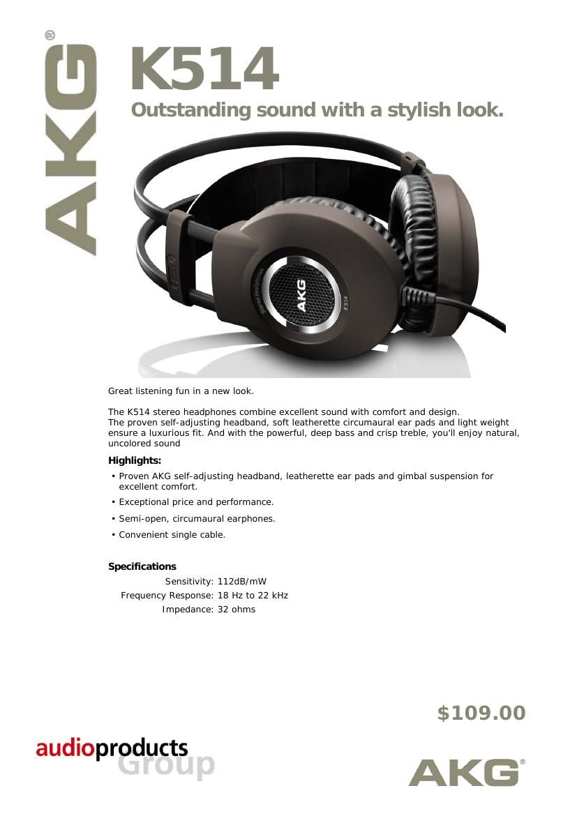 akg k 514 brochure