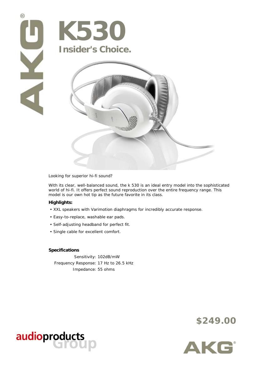 akg k 530 brochure