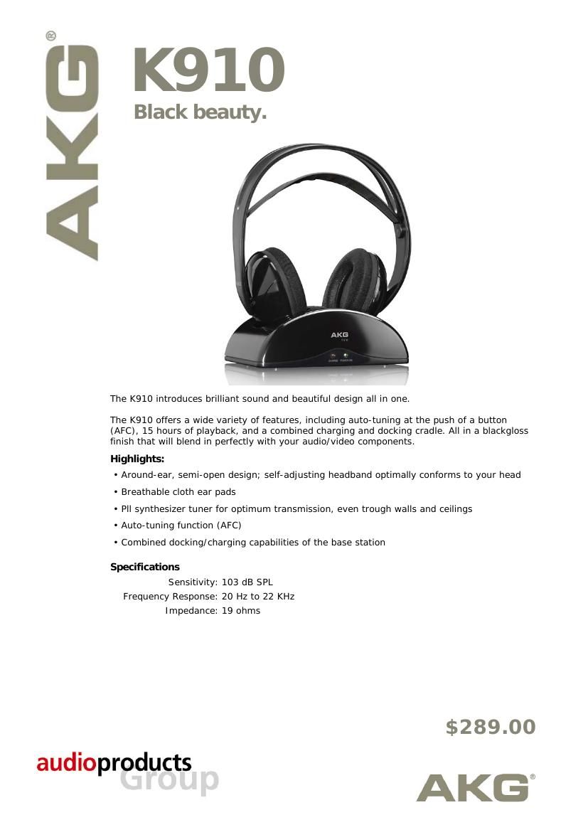 akg k 910 brochure