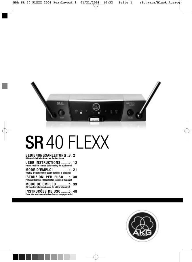 akg sr 40 flexx owners manual