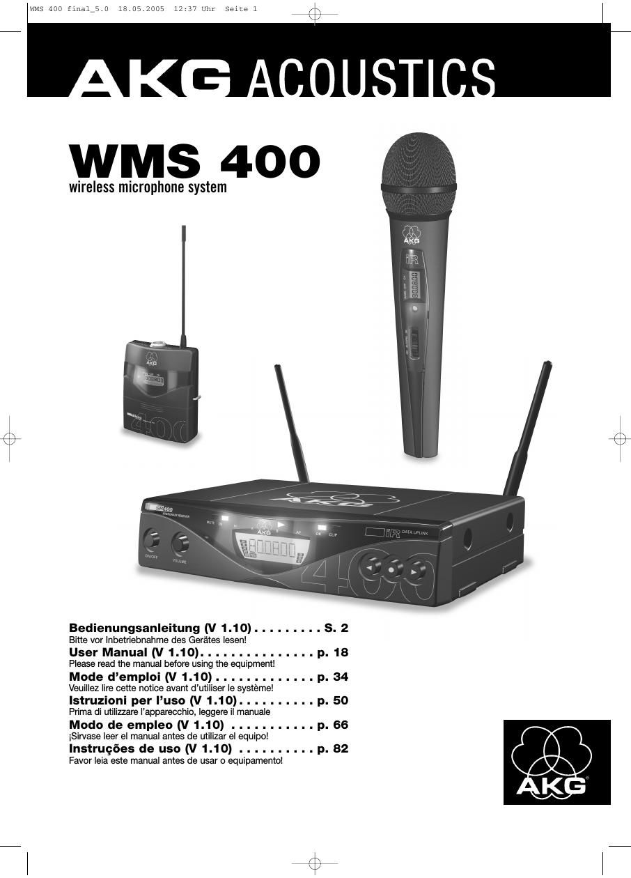 akg wms 400 owners manual