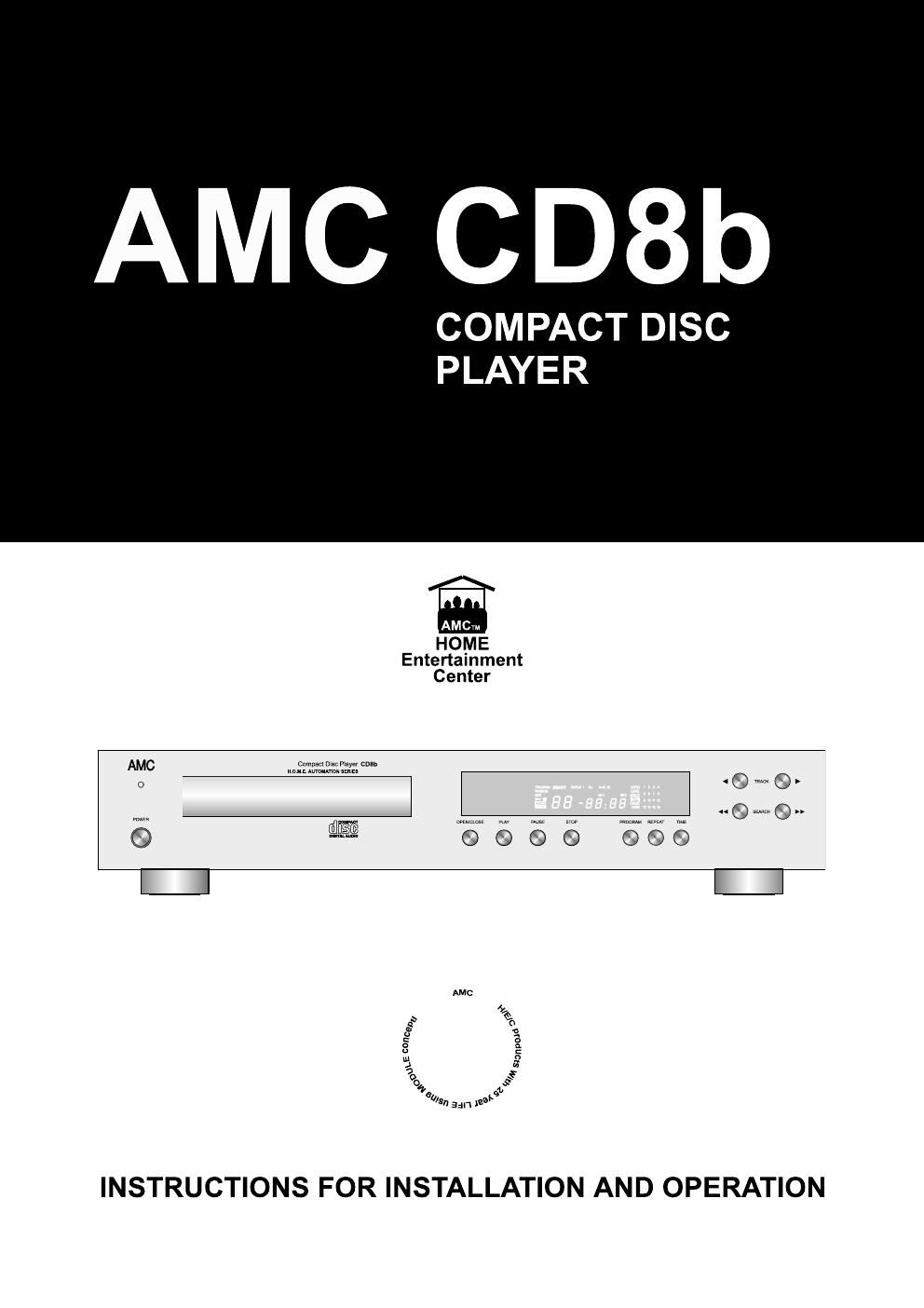 amc cd 8 b owners manual
