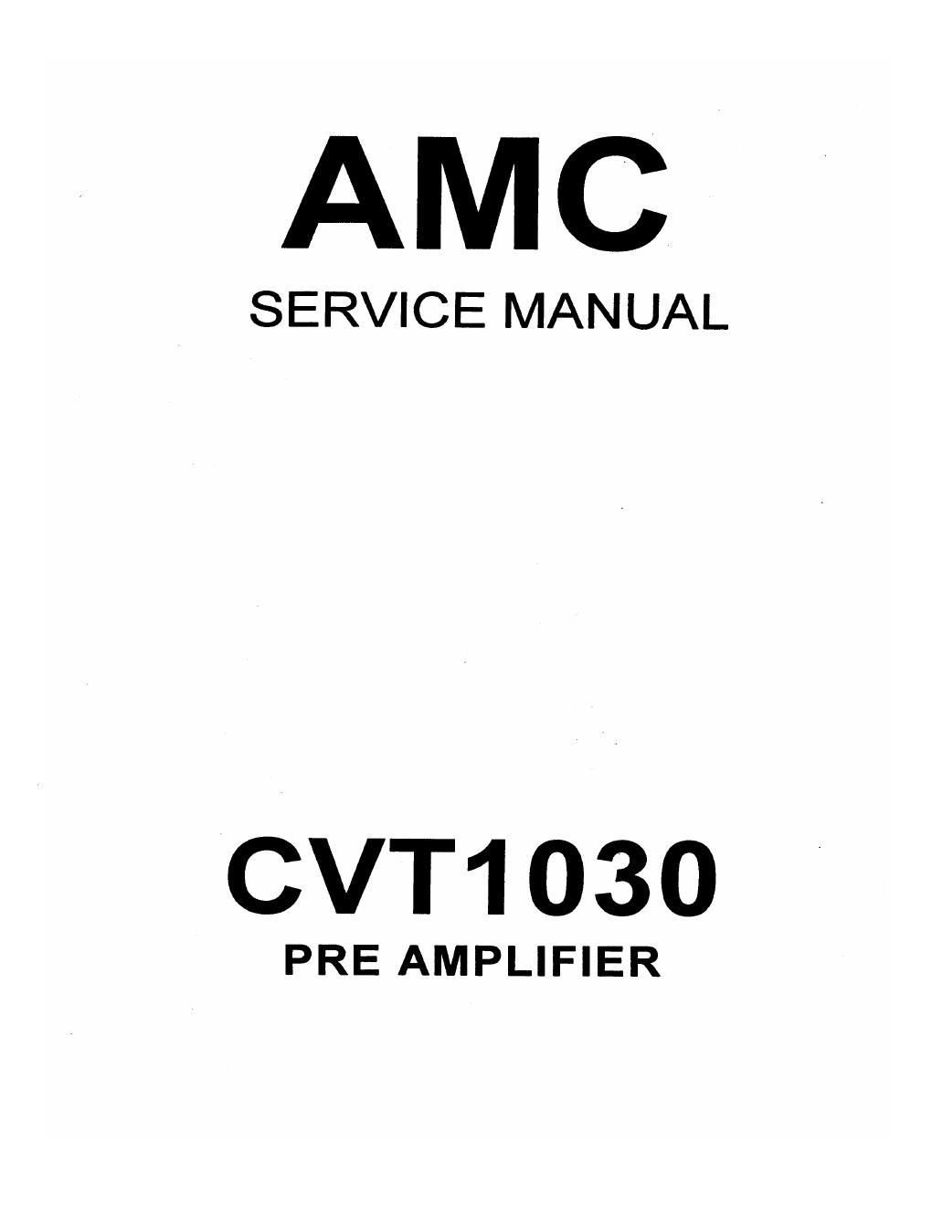 Amc cvt 1030 pre service manual