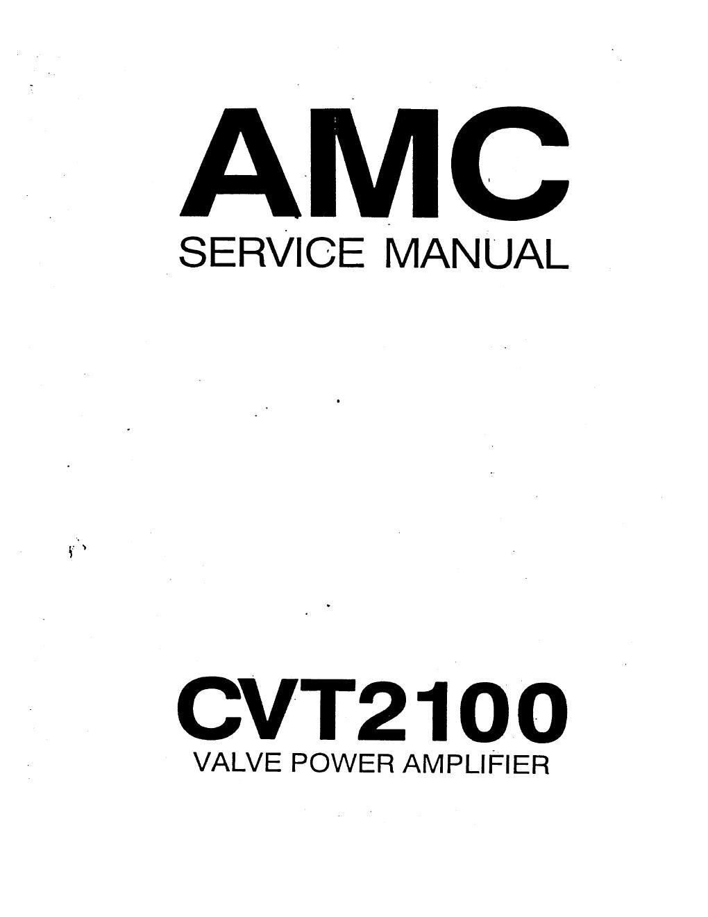Amc cvt 2100 pwr service manual
