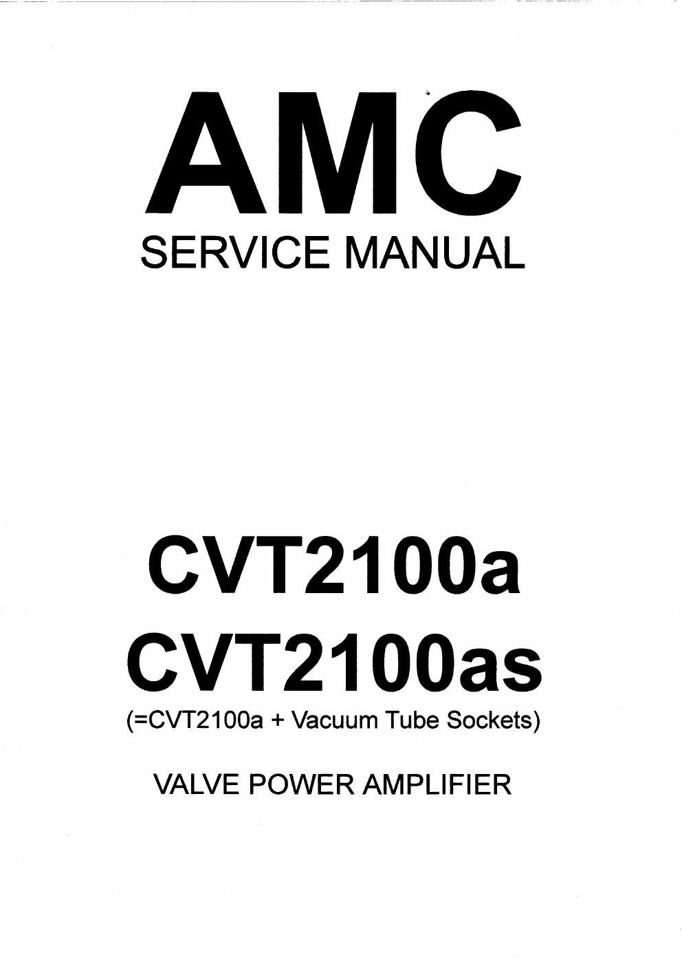 Amc cvt 2100A pwr service manual