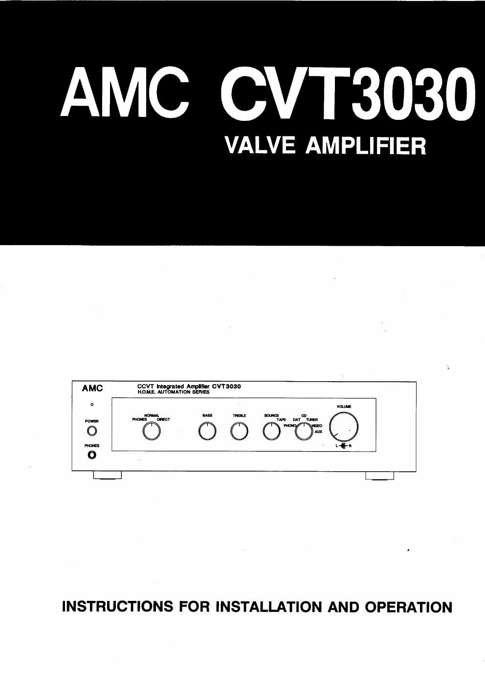 amc cvt 3030 owners manual