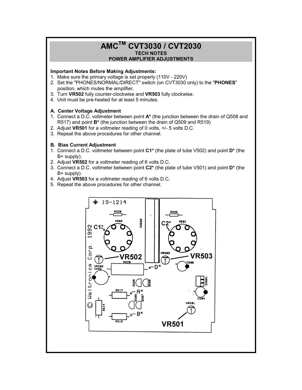 amc cvt 3030 service manual