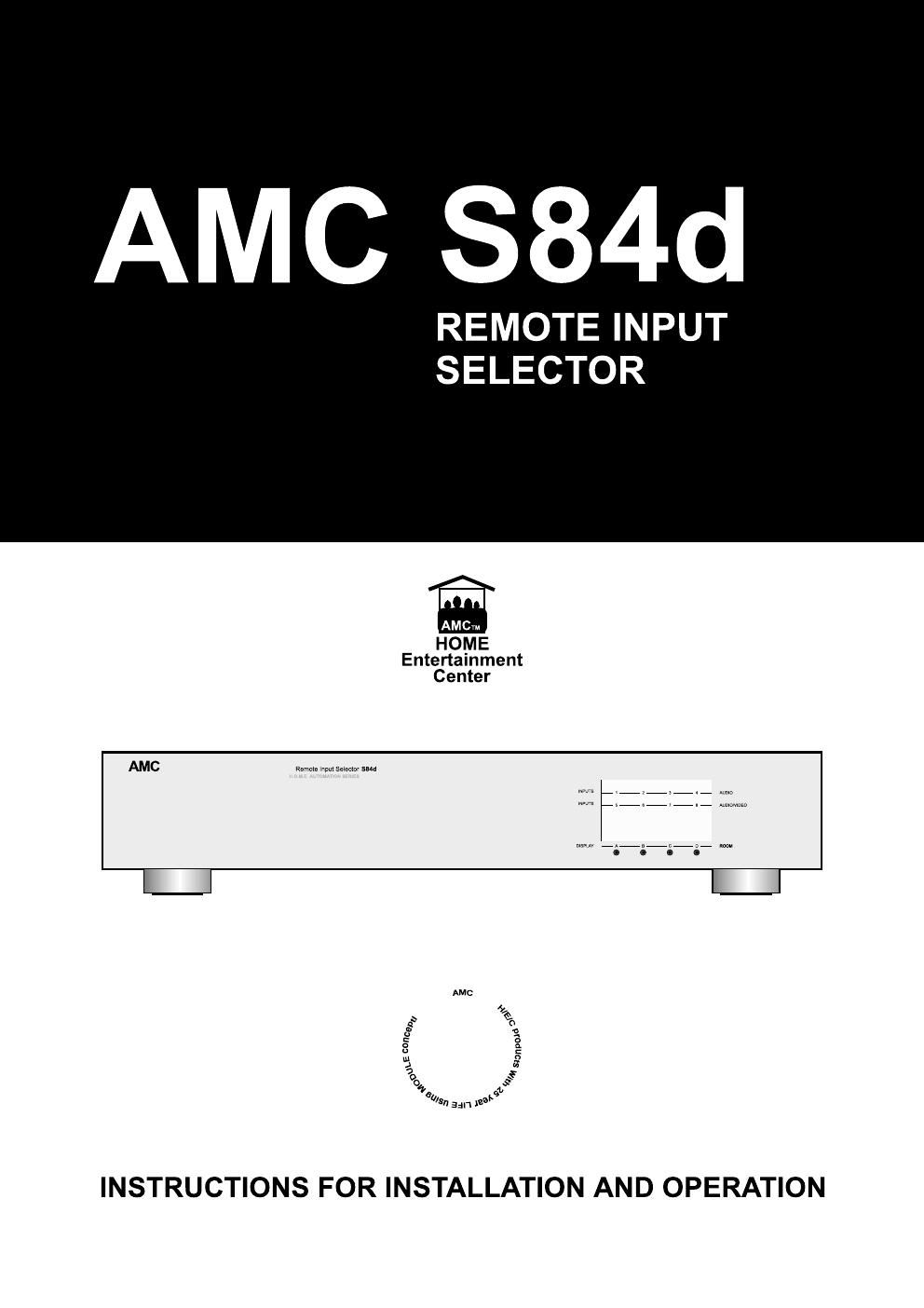amc s 84 d owners manual